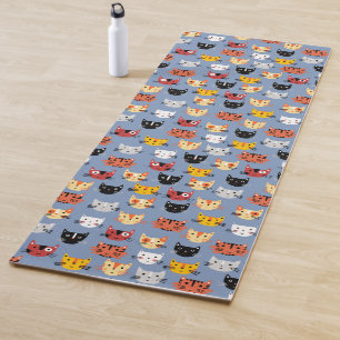 Cute Cat Pattern Blue Yogamatte