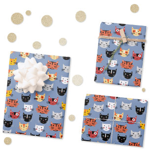 Cute Cat Pattern Geschenkpapier Set