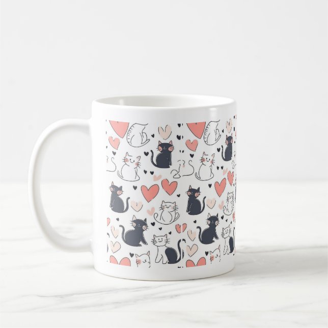 Cute Cat Pattern Mug Kaffeetasse (Links)