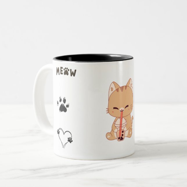 Cute Cat Paws Coffee Mug - Sip in Style! (Devant gauche)