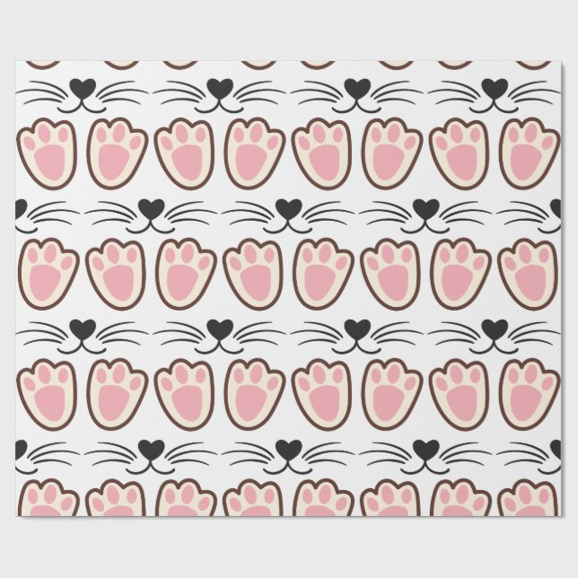 Cute Cat Paws Geschenkpapier (Flach)