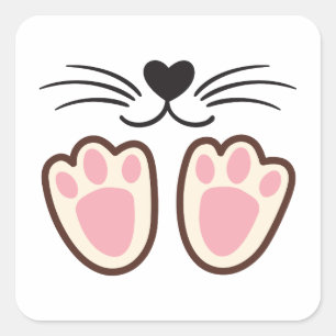 Cute Cat Paws Quadratischer Aufkleber