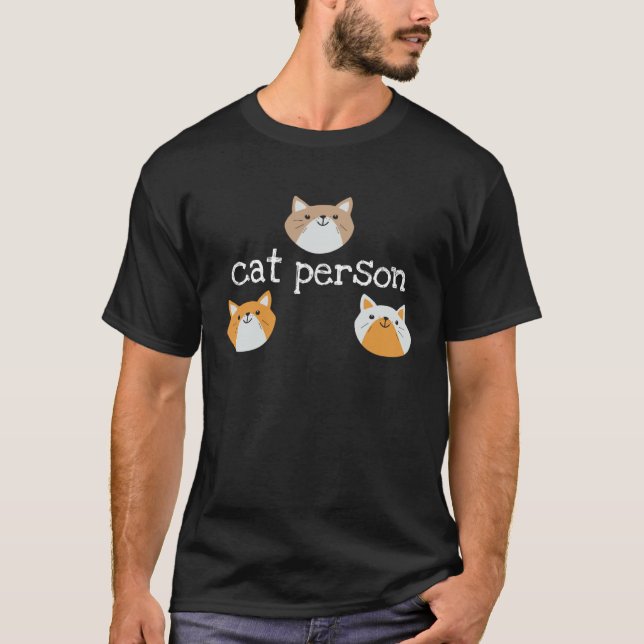 Cute Cat Person   with Kitten Faces T-Shirt (Vorderseite)