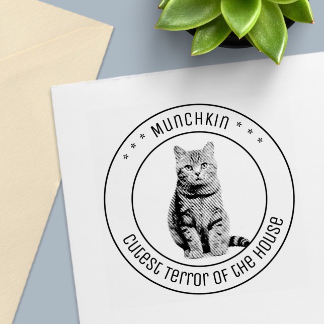 Cute Cat Pet Photo Round Permastempel (Von Creator hochgeladen)