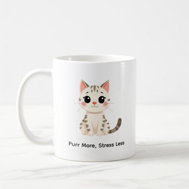 Cute Cat Quote Coffee Mug Kaffeetasse (Links)