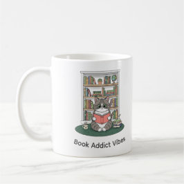 Cute Cat Reading Glasses Coffee Shelf Art Mug Kaffeetasse