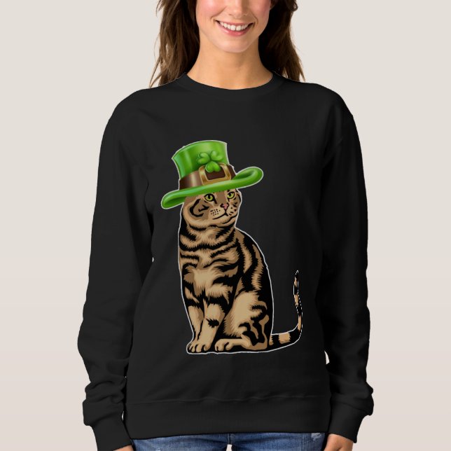 Cute Cat Saint Patrick Day  Happy St Kitten Day Sweatshirt (Vorderseite)