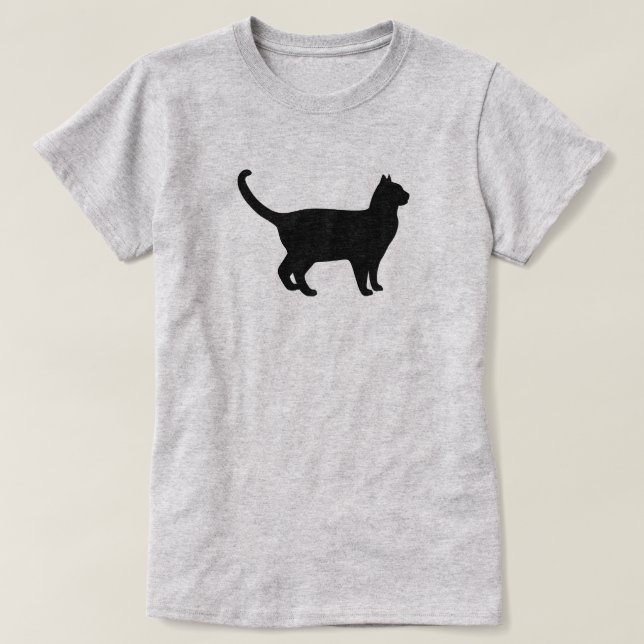 Cute Cat Silhouette T-Shirt (Design vorne)