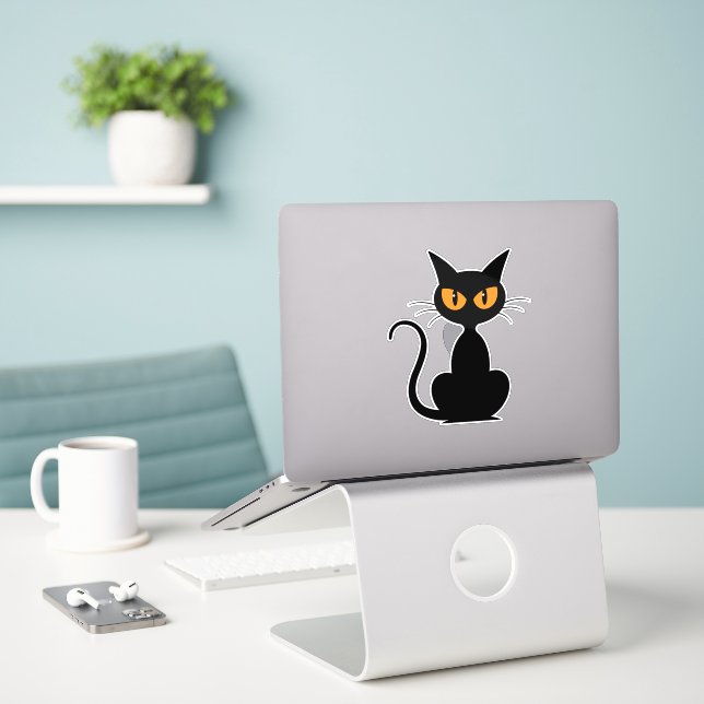 Cute Cat Sticker (Laptop auf Schreibtisch)