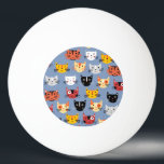 Cute Cat Tischtennisball<br><div class="desc">A pattern of adorable little kitty cats on a blue background for animal lovers. Original art by Nic Squirrell.</div>