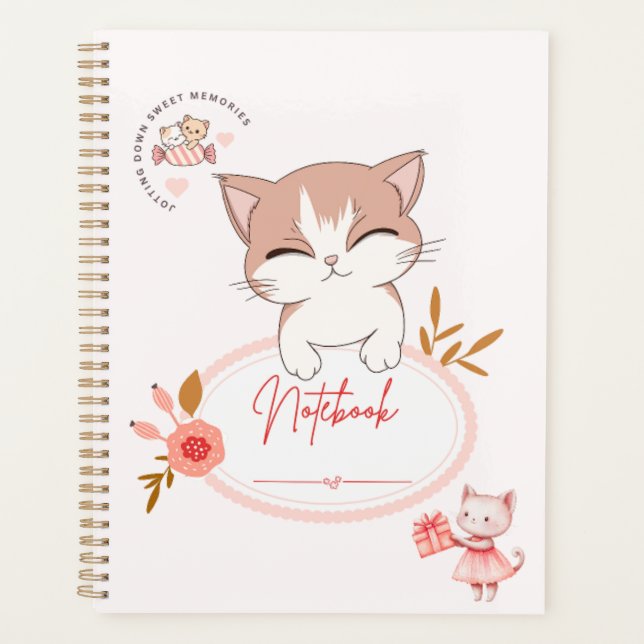 Cute cat to do with note books  planer (Vorderseite)