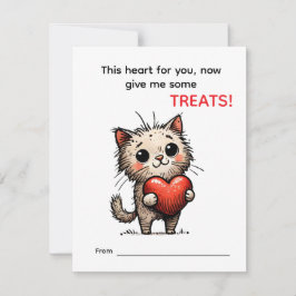 Cute Cat Valentine Card  Feiertagskarte