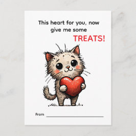 Cute Cat Valentine Card  Feiertagspostkarte