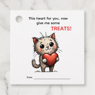 Cute Cat Valentine Card Geschenkanhänger