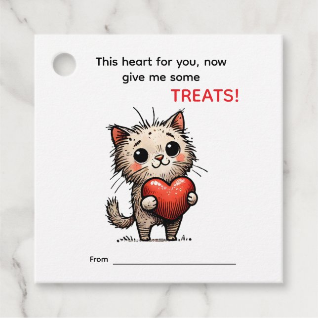 Cute Cat Valentine Card  Geschenkanhänger (Vorderseite)