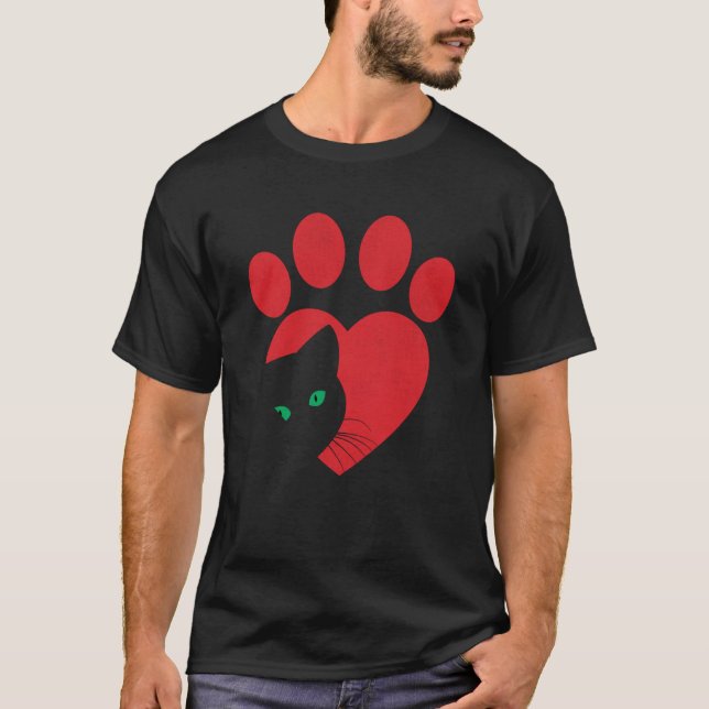 Cute Cat Valentines Heart Graphic Cat Mom Cat Dad  T-Shirt (Vorderseite)