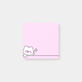Cute Cat with Flower Post-it Klebezettel