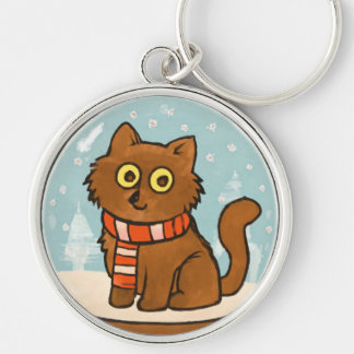 Cute Cat with Scarf Keychain Schlüsselanhänger