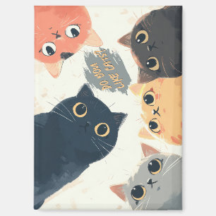 Cute Cats Circle – Kawaii Katzenillustration Magnet