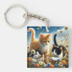Cute Cats Fleur sauvage Jardin Acrylique Porte - c