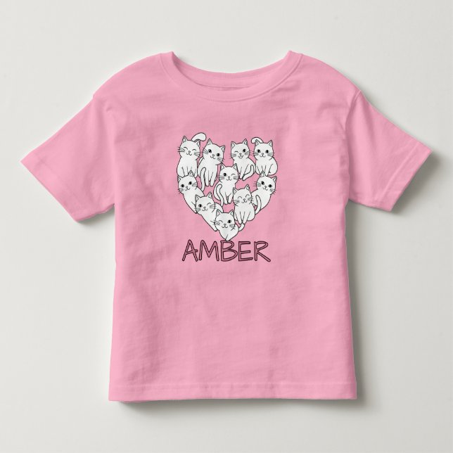 Cute Cats in a Heart Shape Kleinkind T-shirt (Vorderseite)