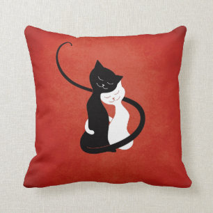 Cute Cats In Love Red Cat Lover Kissen