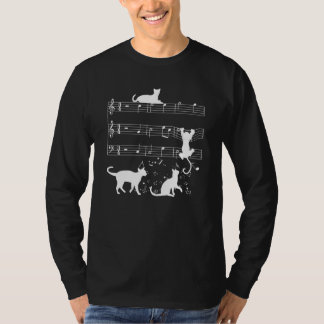 Cute cats kittens musical note clef musician T-Shirt