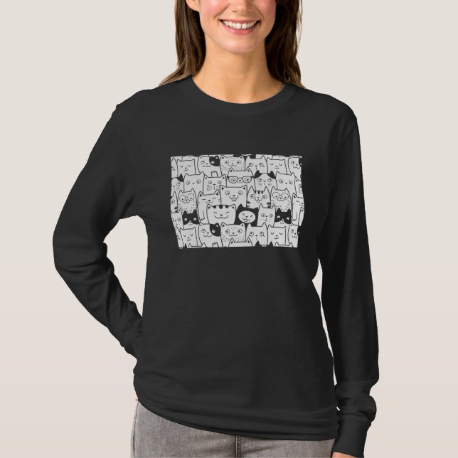 Cute Cats Love Women's Girls Cat T-Shirt (Vorderseite)