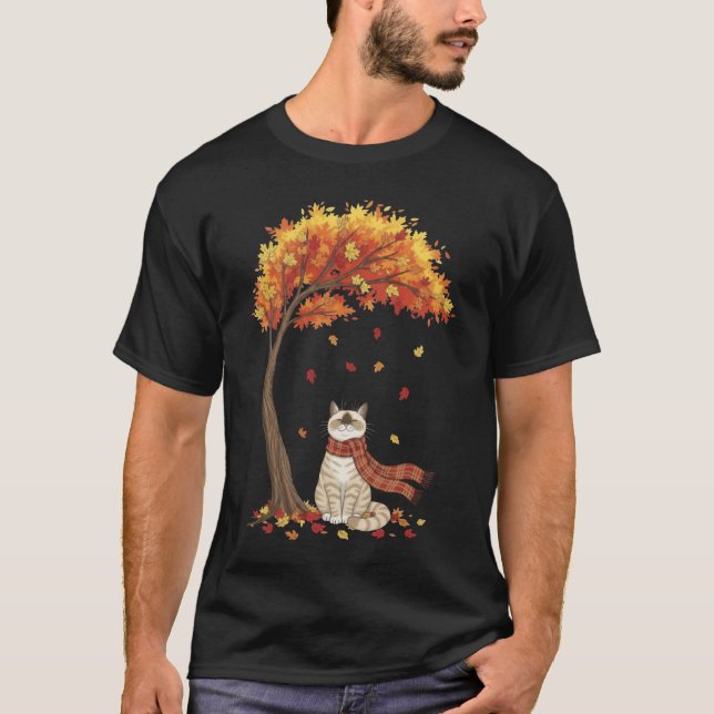 Cute Cats Lover Ragdoll Cat Fall Autumn T-Shirt (Vorderseite)