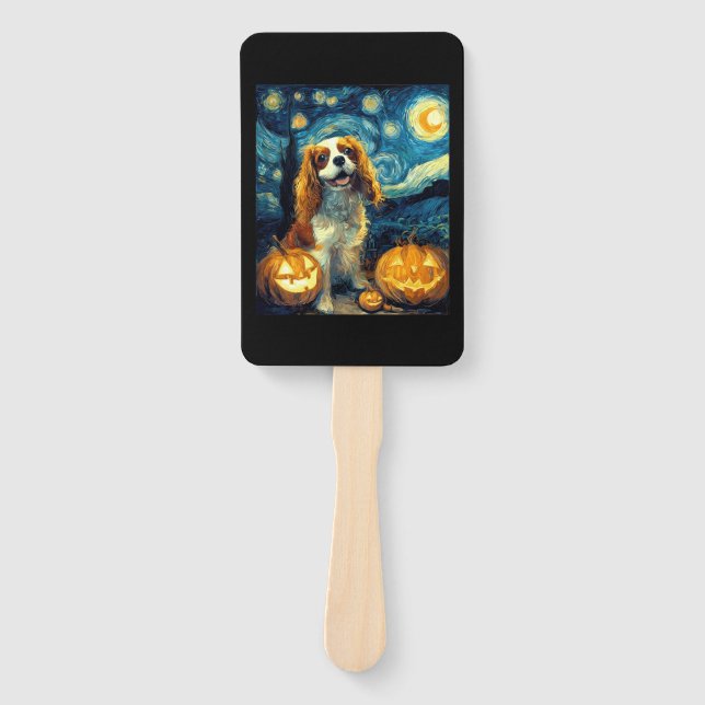 Cute Cavalier King Charles Spaniel Dog Halloween J Fächer (Vorderseite)