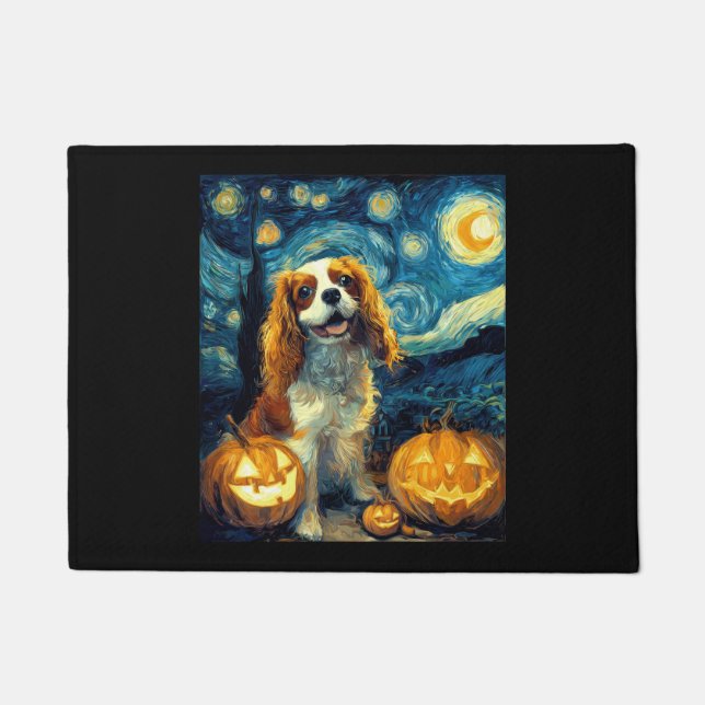 Cute Cavalier King Charles Spaniel Dog Halloween J Fußmatte (Vorderseite)