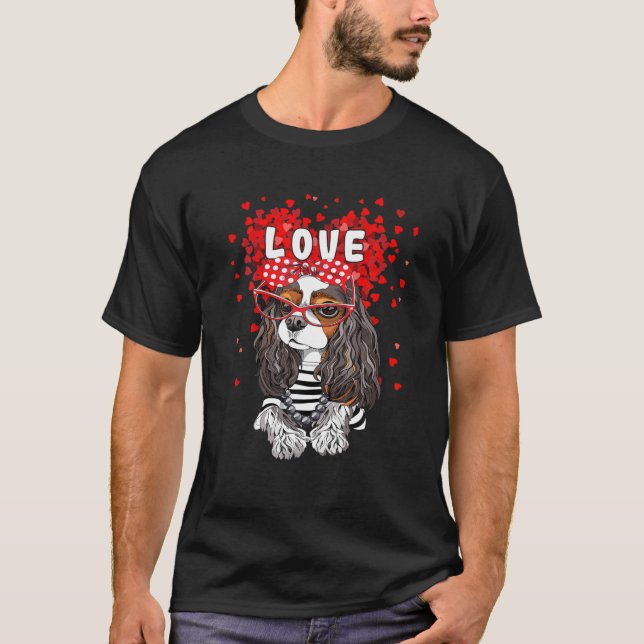 Cute Cavalier King Charles Spaniel Heart Dog Lover T-Shirt (Vorderseite)