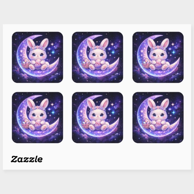 Cute Celestial Easter Bunny Sticker Sheet (Blatt)