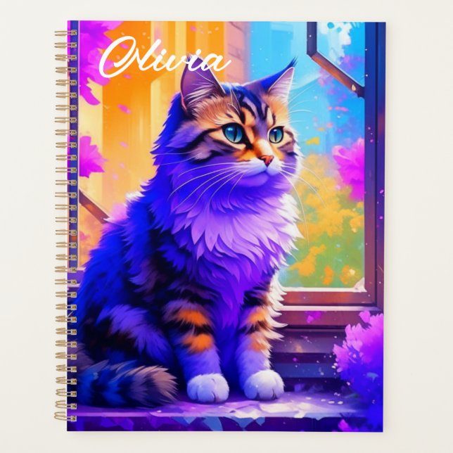 Cute chat assis dans la fenêtre Ai Art (Devant)