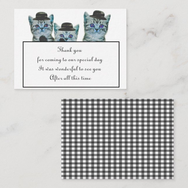 Cute Chat Avec Carte de remerciements Casquette (Devant / Derrière)