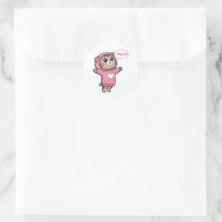 Cute Chat Bisou Mignonne Sweat À Coeur Autocollant