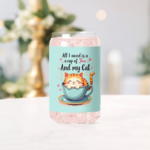 Cute Chat en Teacup Kawaii Art Cosy