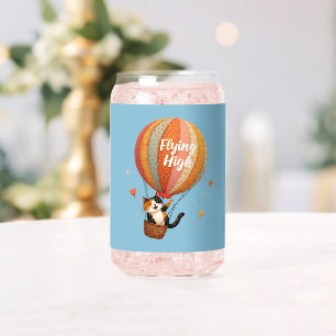 Cute Chat Hot Air Balloon Whimsical Art