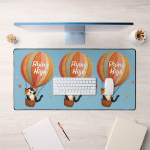 Cute Chat Hot Air Balloon Whimsical Art
