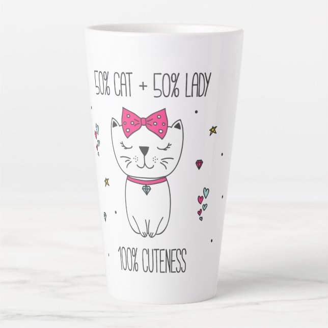 Cute chat Latte Mug (Devant)