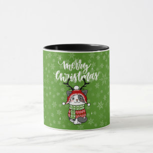 Cute Chat Noël Stocking peluches Galore Mug