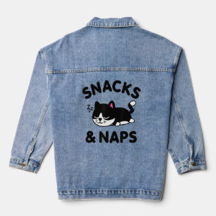 Cute Chat Noir Snacks Naps Drôle Dire Animal Lov