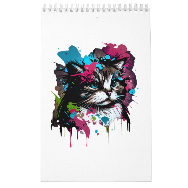 Cute chat sur le calendrier (Protection)