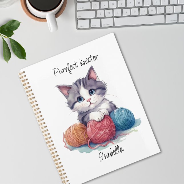 Cute chaton aquarelle avec fils nom personnalisé (Créateur téléchargé)