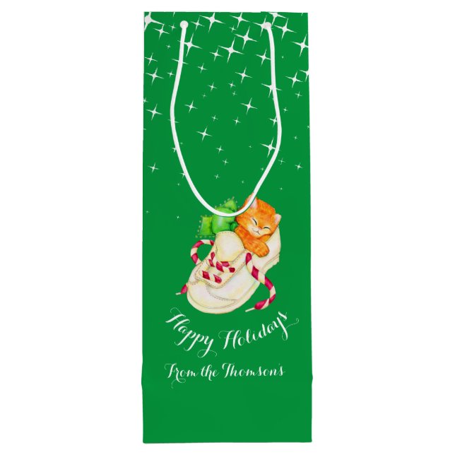 Cute chaton dans une chaussure nom art sac cadeau  (Dos)