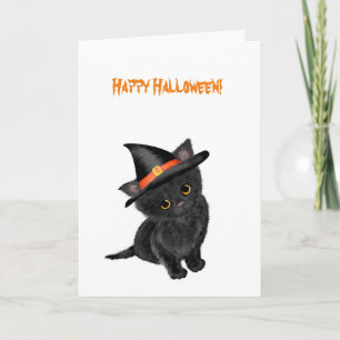Cute chaton noir Carte Halloween
