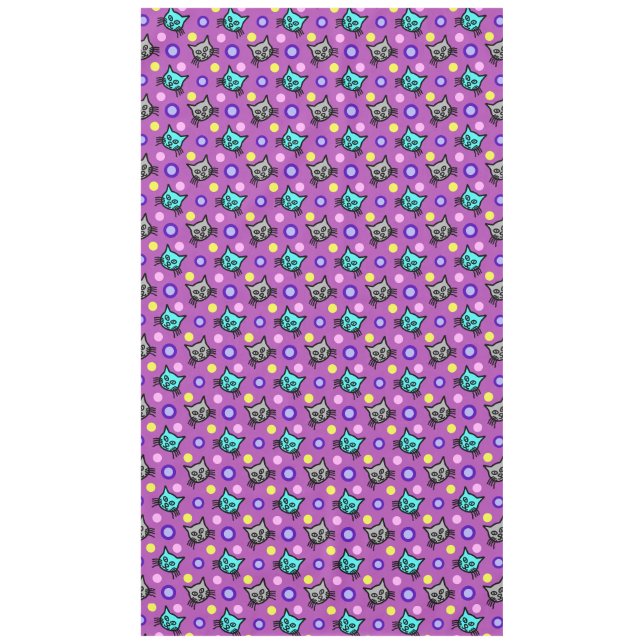 Cute Chats Motif en Violet Grande nappe (Devant)