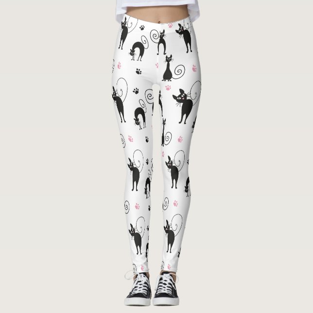 Cute chats noirs leggings (Devant)