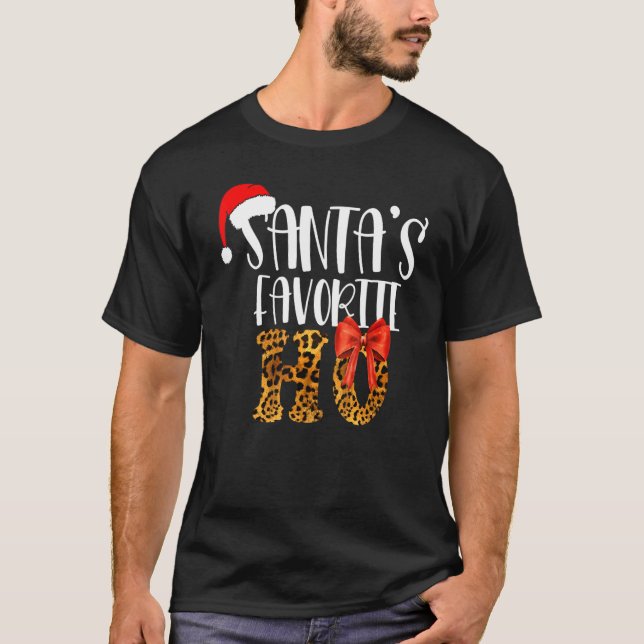 Cute Cheetah Santa's Favorite Ho Christmas  Women T-Shirt (Vorderseite)