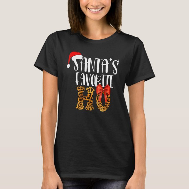 Cute Cheetah Santa's Favorite Ho Christmas  Women T-Shirt (Vorderseite)